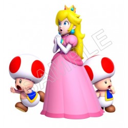 Super Mario Bros. Princess  Peach and Toads T Shirt Iron on Transfer Decal ~#29