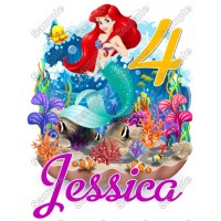 Ariel The Little Mermaid Personalized Birthday T Shirt