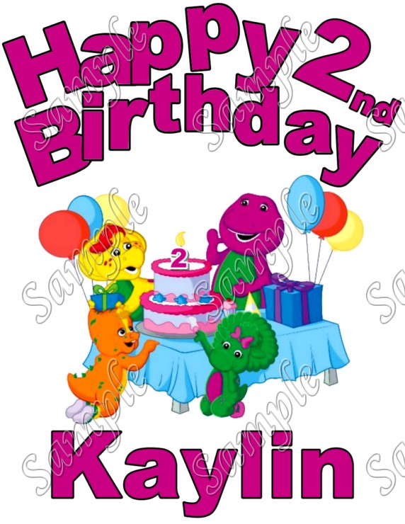 Barney Birthday Personalized Custom T Shirt Iron on ...