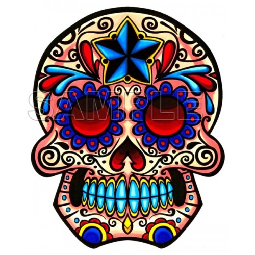  Day of the Dead  D?a de Muertos Skull T Shirt Iron on Transfer Decal ~#7 by www.topironons.com