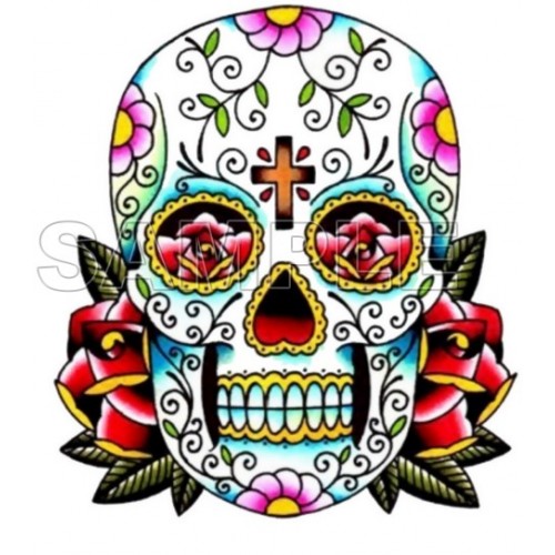  Day of the Dead  D?a de Muertos Skull T Shirt Iron on Transfer Decal ~#8 by www.topironons.com