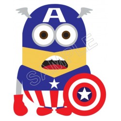Despicable Me Minion Captain America T Shirt Iron on Transfer  Decal  ~#17