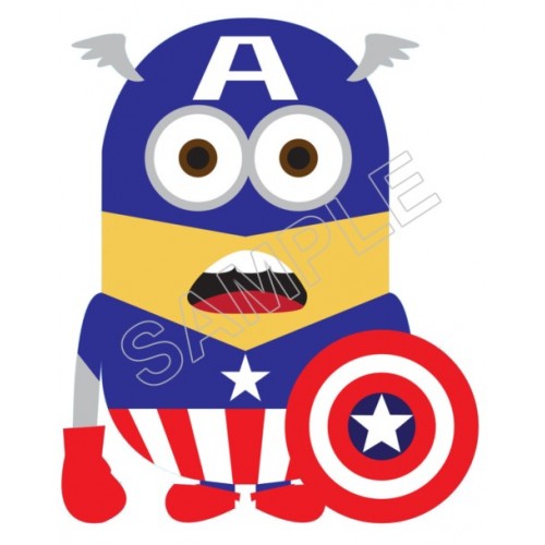  Despicable Me Minion Captain America T Shirt Iron on Transfer  Decal  ~#17 by www.topironons.com