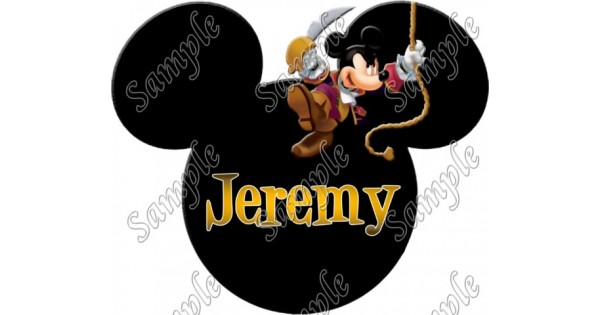 Disney Vacation Mickey Mouse Pirate Personalized Custom T Shirt Iron on  Transfer Decal #28