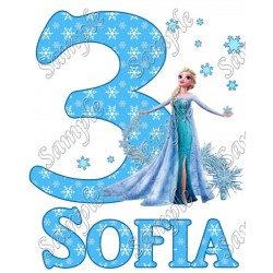 Frozen Elsa Personalized Birthday Iron on Transfer Decal ~#36
