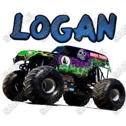 Grave Digger Monster Truck Personalized  Custom  T Shirt Iron on Transfer Decal ~#31