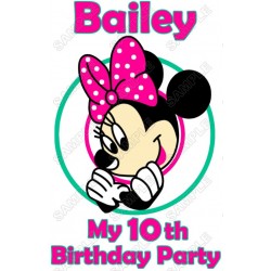 Minnie Mouse Birthday Personalized  Iron on Transfer ~#22