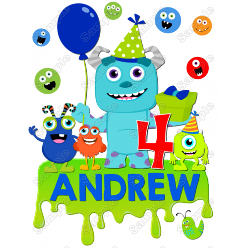  Monsters, Inc.  Birthday  Personalized  Custom  T Shirt Iron on Transfer Decal ~#4 by www.topironons.com