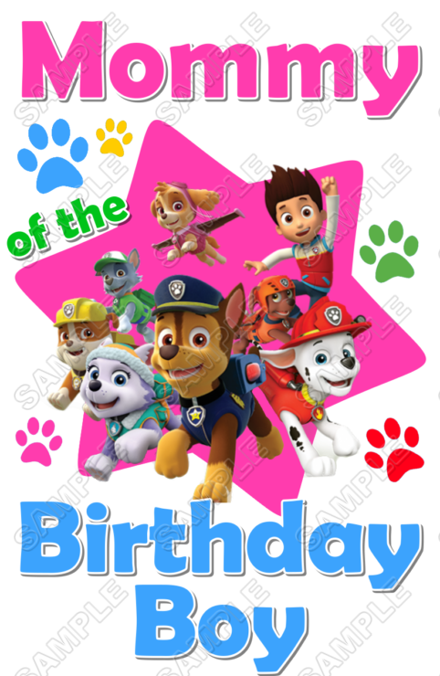 Paw Patrol Pink Birthday Custom Personalized Iron on Transfer ...