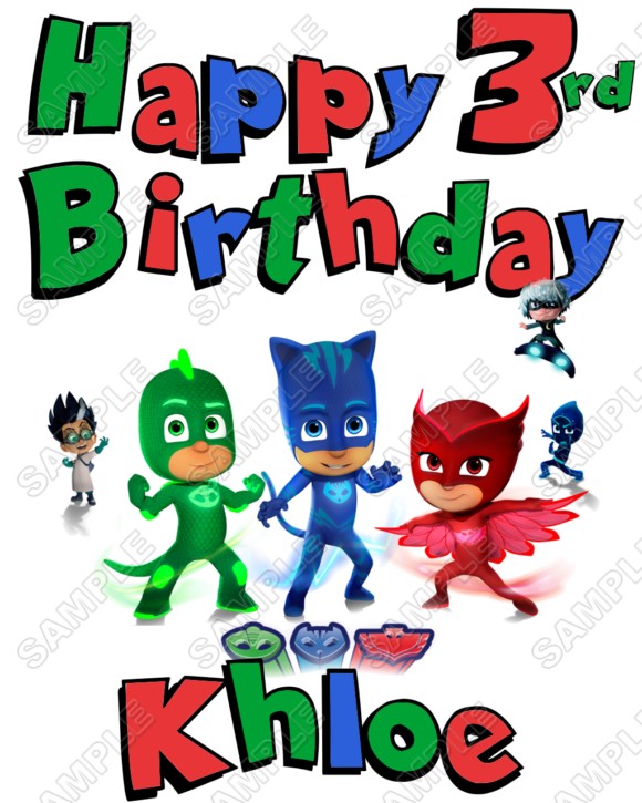 PJ Masks Birthday Personalized Custom T Shirt Iron on Transfer ...